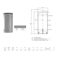 Volano termico grezzo PDC da 100 litri per pompa di calore 3001162311001