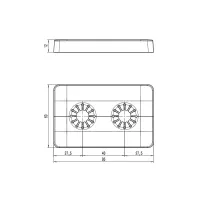 Piastrina doppia coprimuro. Per tubazioni con diametro esterno da 12 a 20 mm. Interasse 40 mm 449902